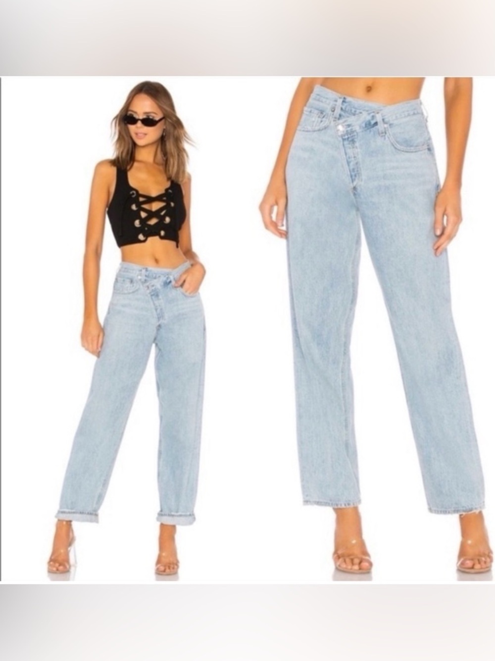 AGOLDE Criss Cross Upsized Jean Suburbia Light Blue Size 29